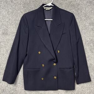 Vintage 80s 90s Austin Reed Blazer Size 10P Wool Double Breasted Power Dressing